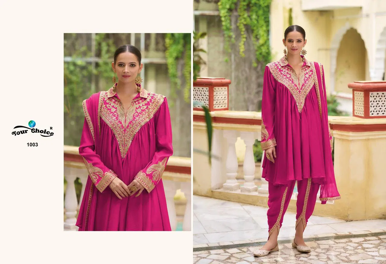 Navya By Your Choice Chinon Designer Readymade Suits Wholesale Shop In Surat